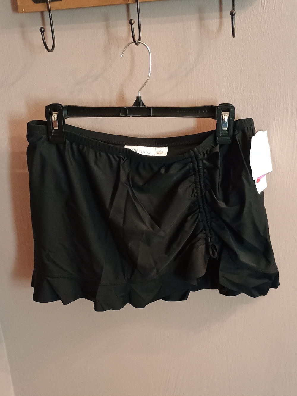 Black Ruffled Bathing Suit Skirt Sz,10 Nwt